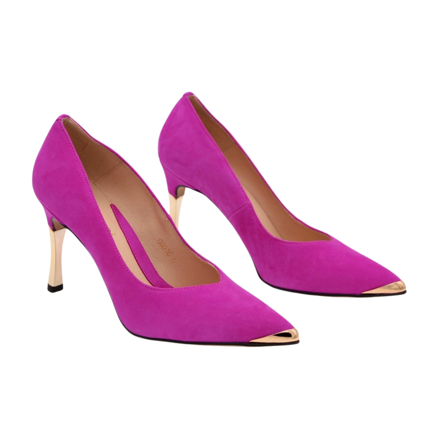 FABUCCI Women's Magenta Pink Stiletto Heels with Gold Tip - Elegant High Heel Shoes for Parties, Weddings & Special Occasions