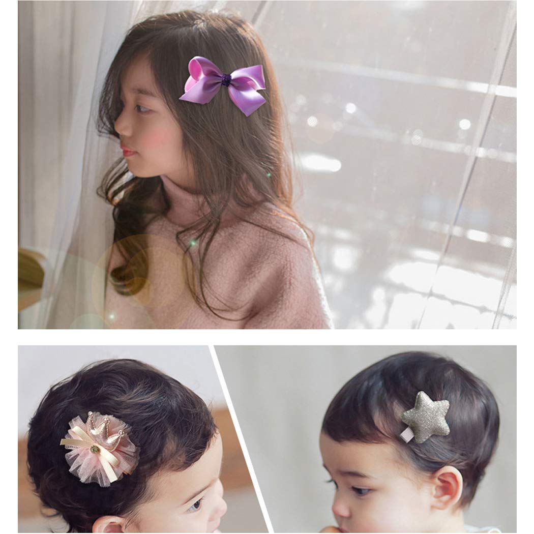 18 Pcs Baby Girls Hair Accessories Set - Hair Clips, Hair Ties, Hair Bows, Claw Clips with Storage Strap & Gift Box (Blue) - Perfect for Toddler Hair Styling, Birthday Gifts & Daily Use