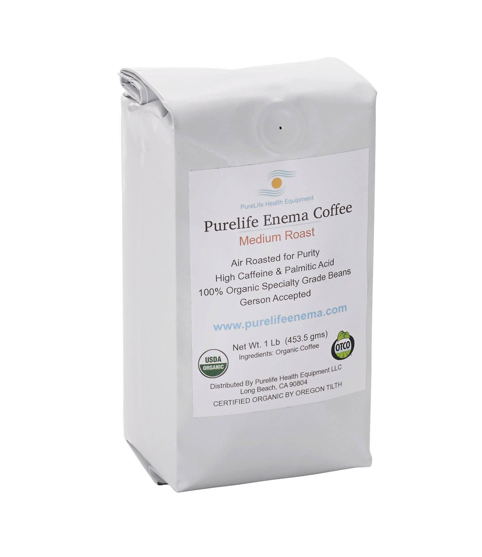 PureLife Organic Coffee Enema Kit - 2 Qt Stainless Steel Bucket, 1 lb Lab-Tested Mold-Free Coffee & Strainer | Made in USA | Detox & Colon Cleanse for Wellness Routine