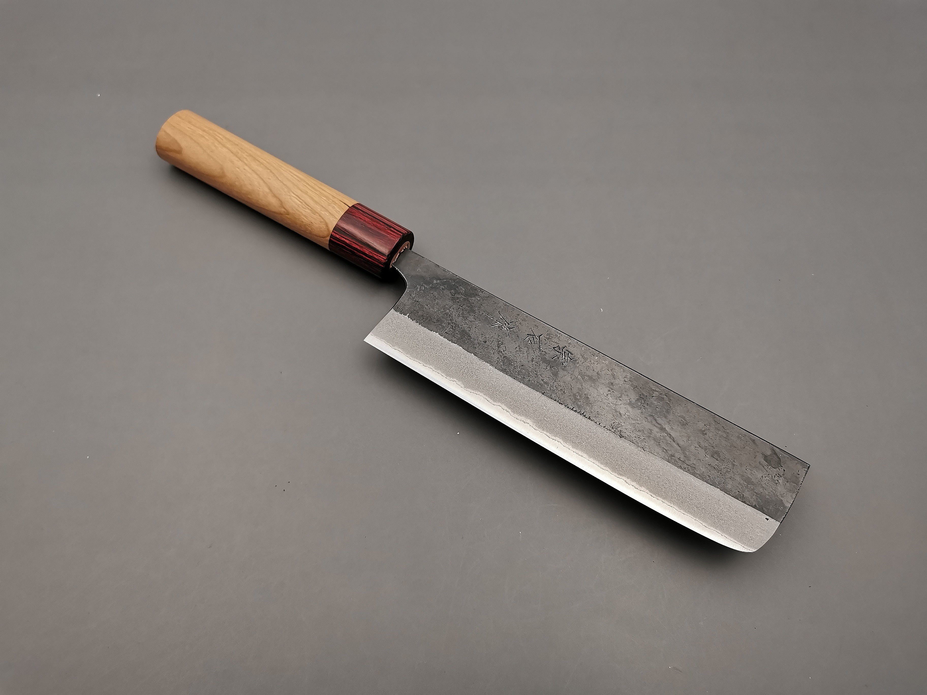Premium Muneishi Aogami Nakiri Knife 165mm - Japanese High Carbon Steel Kitchen Knife for Professional Chefs & Home Cooking - Perfect for Vegetable Chopping & Slicing