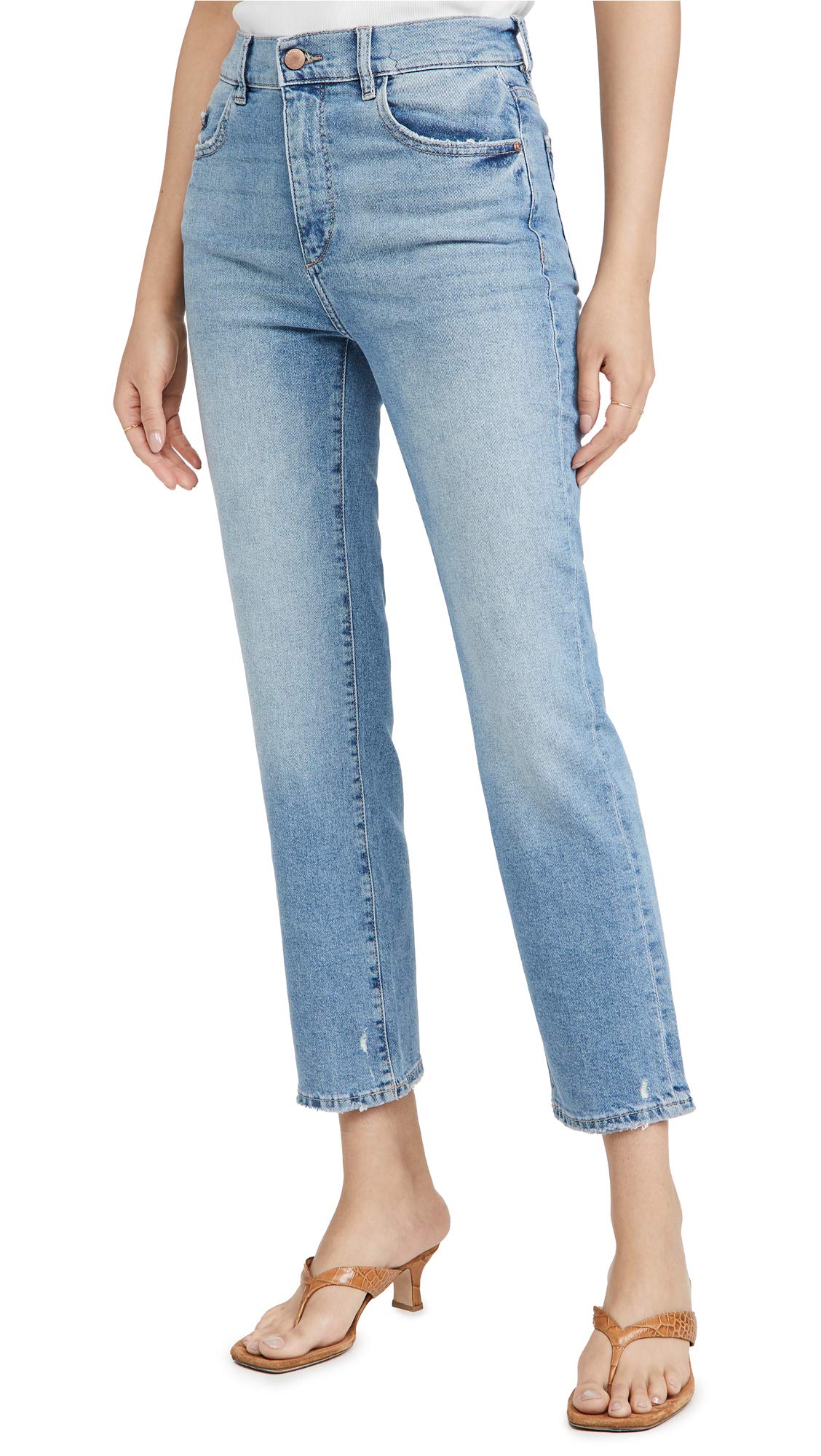 DL1961 Women's Patti Straight Leg Jeans - High Waist Stretch Denim Pants for Casual Wear & Everyday Comfort