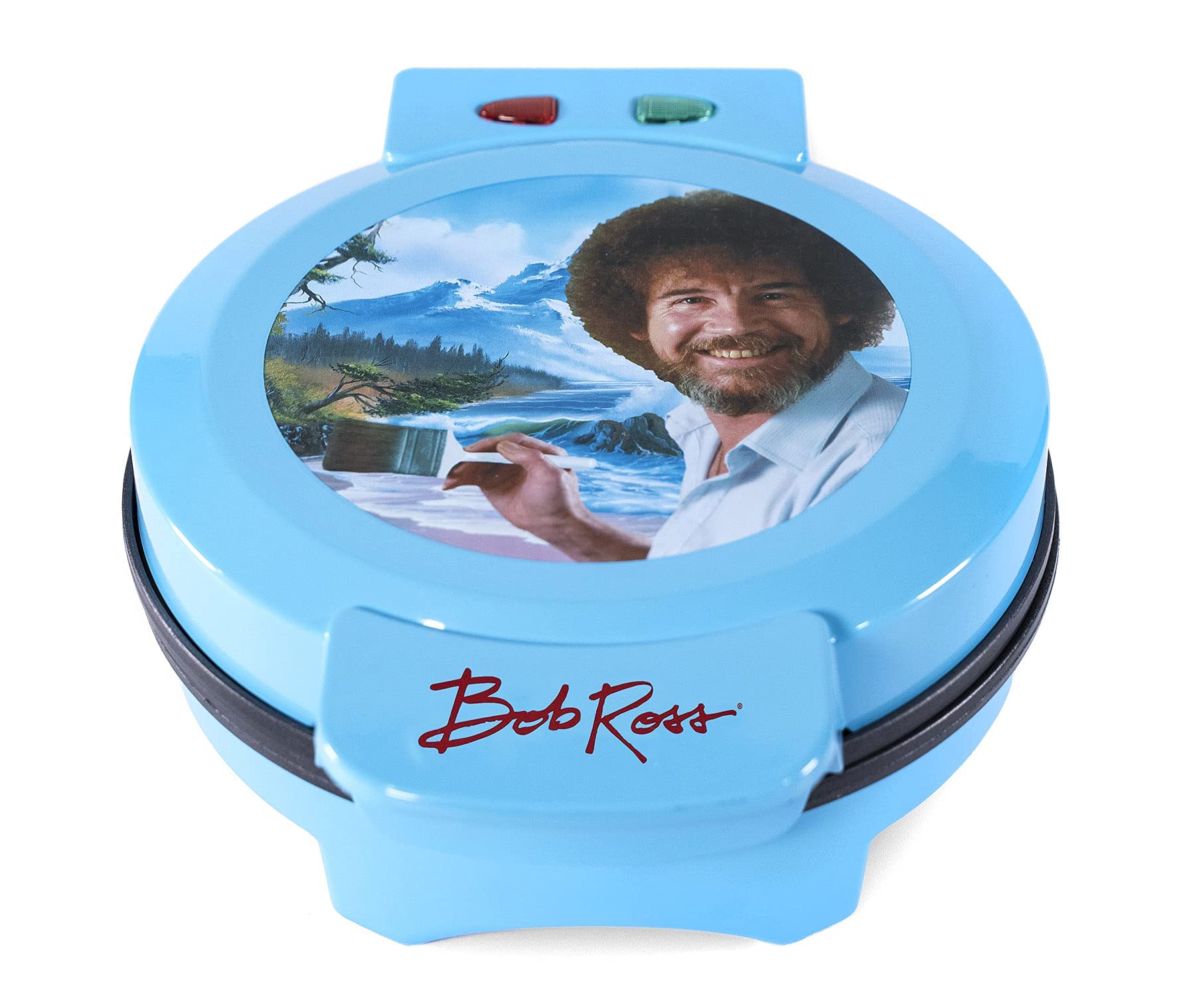 Uncanny Brands Bob Ross Waffle Maker - Create Waffles with Bob Ross Iconic Face - Non-Stick Waffle Iron for Breakfast, Party & Gift - Perfect for Home, Camping & Holiday Cooking