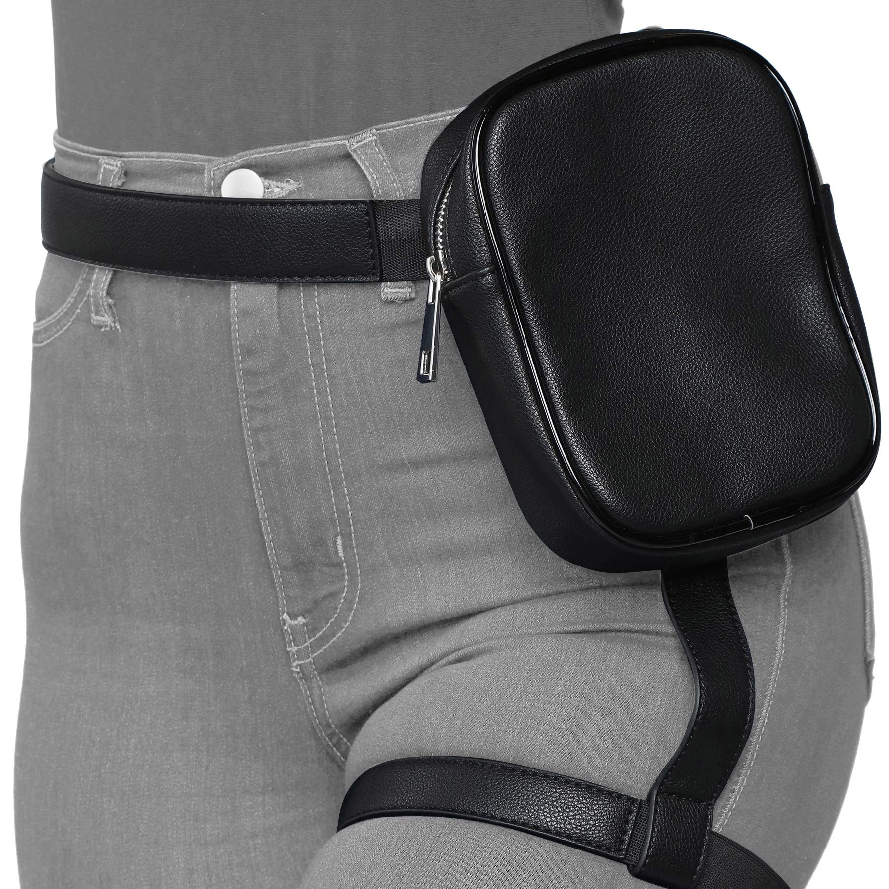 Pander Fishnet Stockings with Thigh Purse - Women's Fashionable Leg Strap Harness Fanny Pack | Perfect for Music Festivals, Raves & Night Outfits