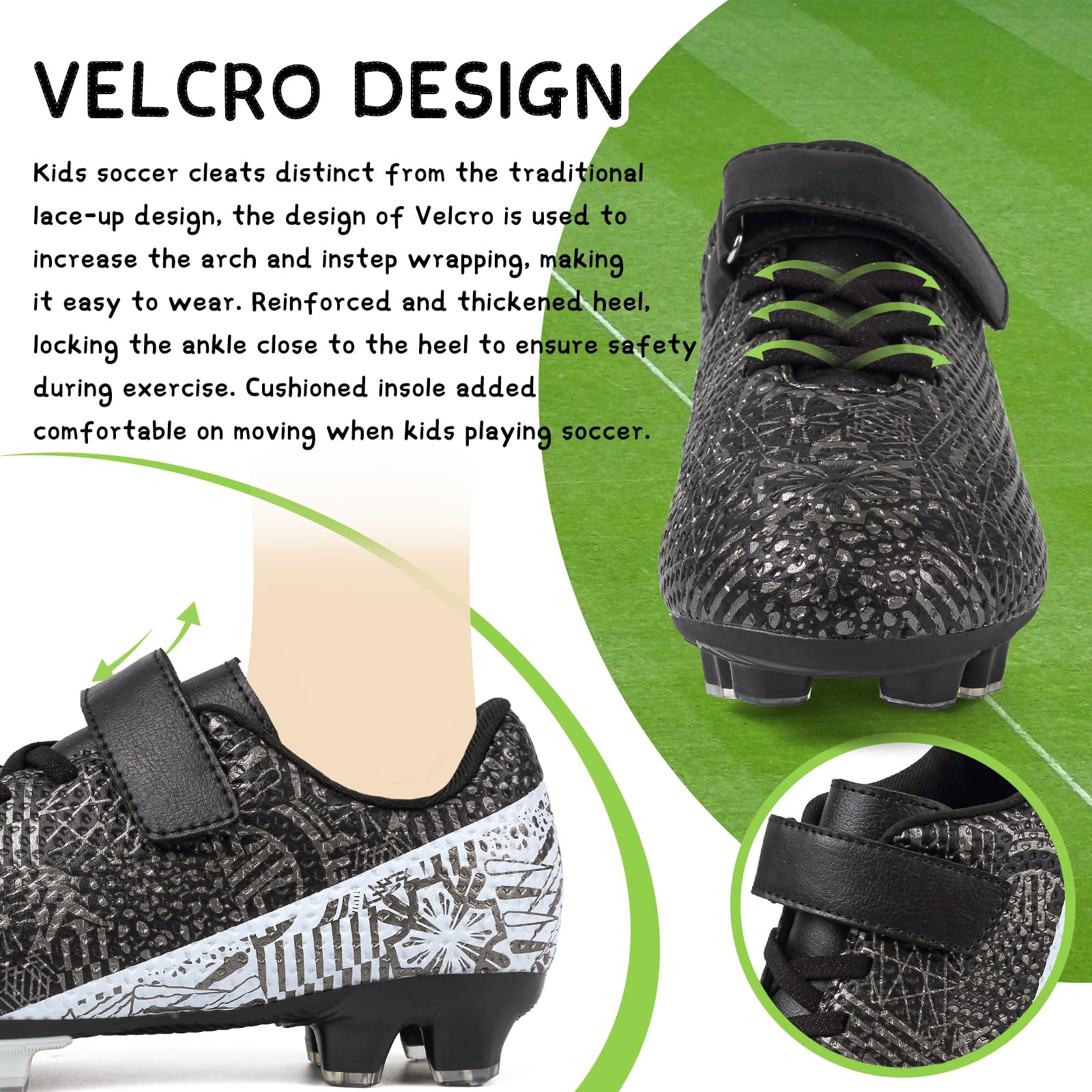 CBUSTER Kids Soccer Cleats for Boys & Girls - Lightweight Football Cleats with Anti-Slip Studs - Perfect for Youth Soccer Training & Matches