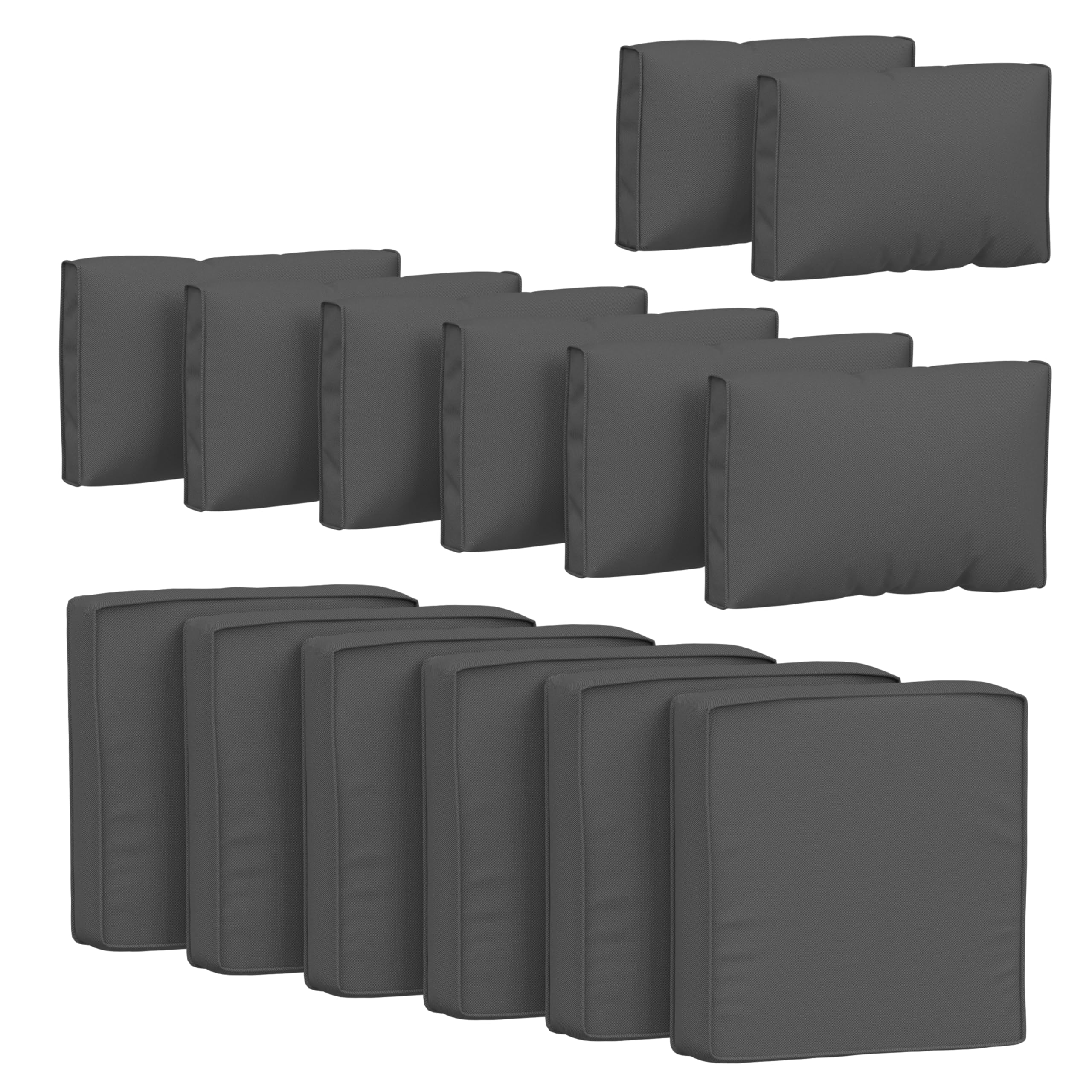 14-Piece Waterproof Outdoor Cushion Covers with Zipper - Replacement Slipcovers for Patio Furniture, Sofa & Couch (3 Sizes) - Perfect for Backyard, Poolside & Deck Decor