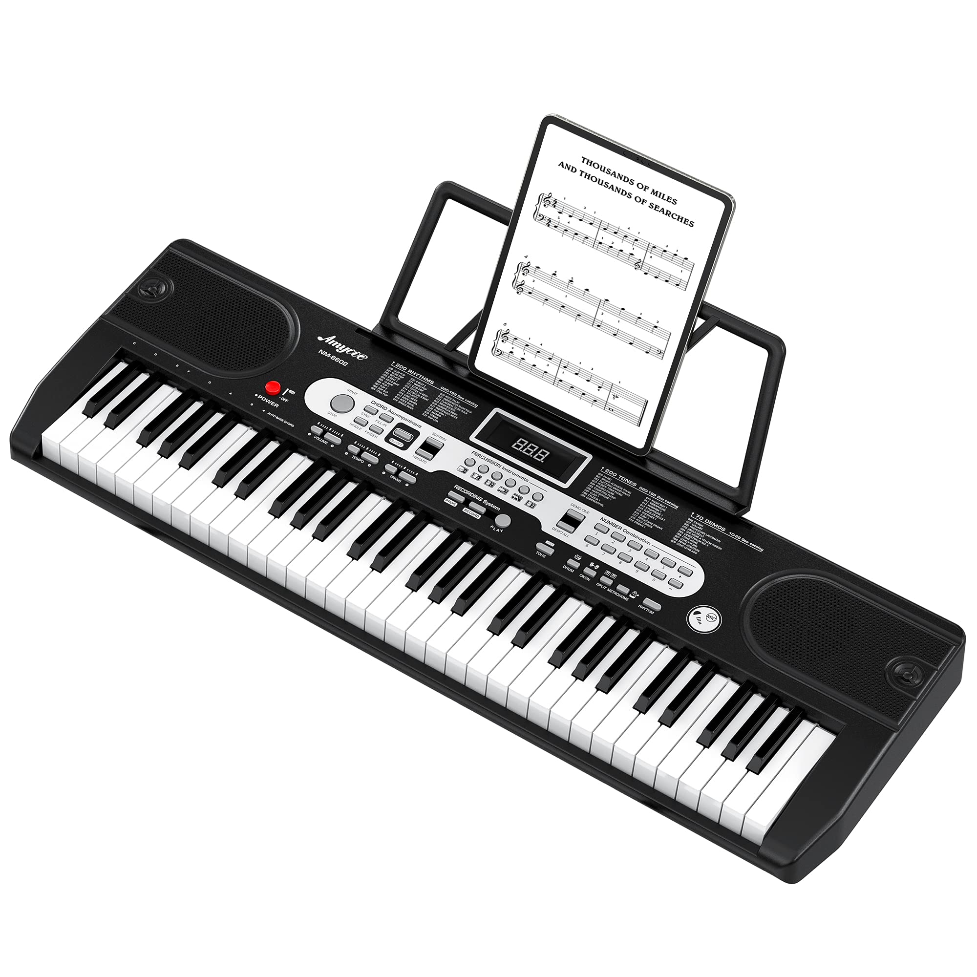 Alkmaar 61-Key Portable Electronic Keyboard Piano (BST8602) - Compact & Lightweight for Beginners, Travel, Home Practice & Live Performances