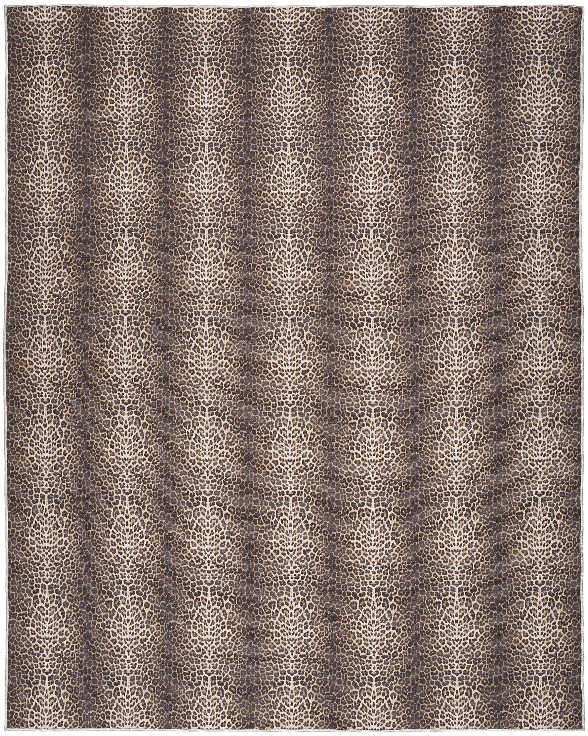Nourison Washable Leopard Print 6' x 9' Area Rug - Easy Clean, Non-Shedding, Stain Resistant | Perfect for Bedroom, Living Room, Dining Room & Kitchen Decor (6x9)