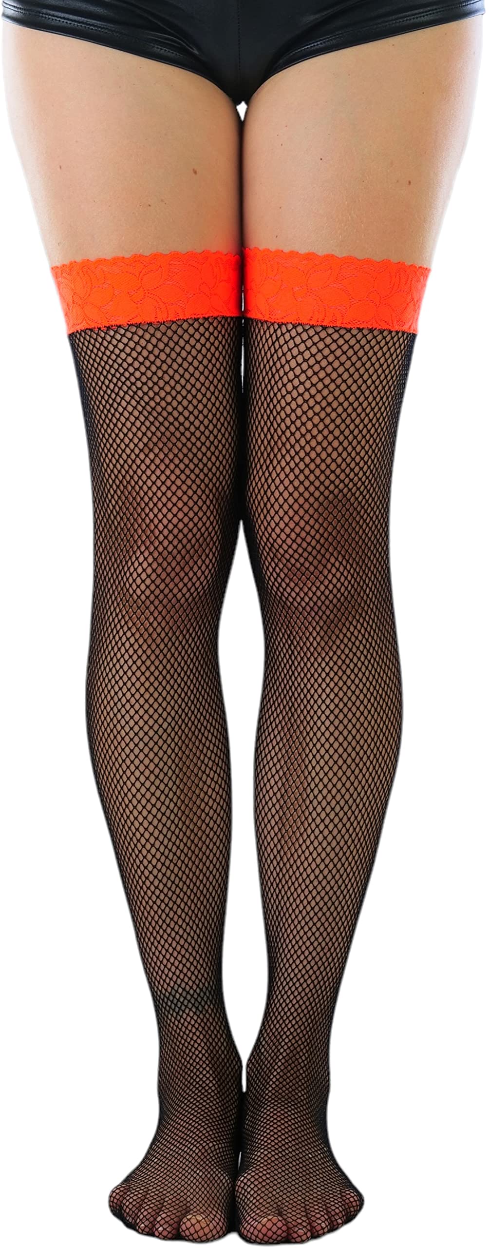 Stylish Women's Fishnet Thigh High Stockings - Bright & Vibrant Fashion Hosiery for Parties, Cosplay & Night Out