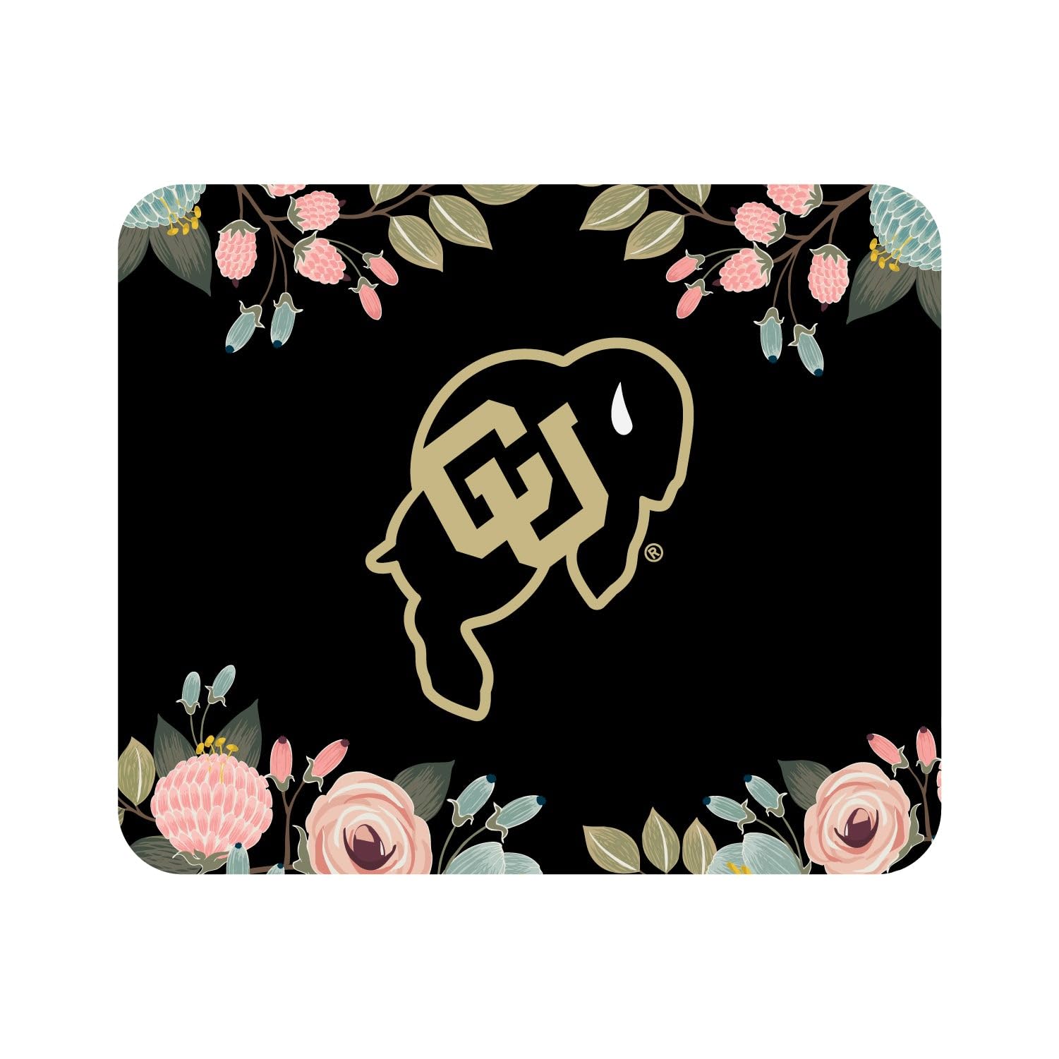 University of Colorado Boulder Mouse Pad - Soft Fabric Gaming & Office Desk Mat with Floral Pink Design for Laptop & Computer Use