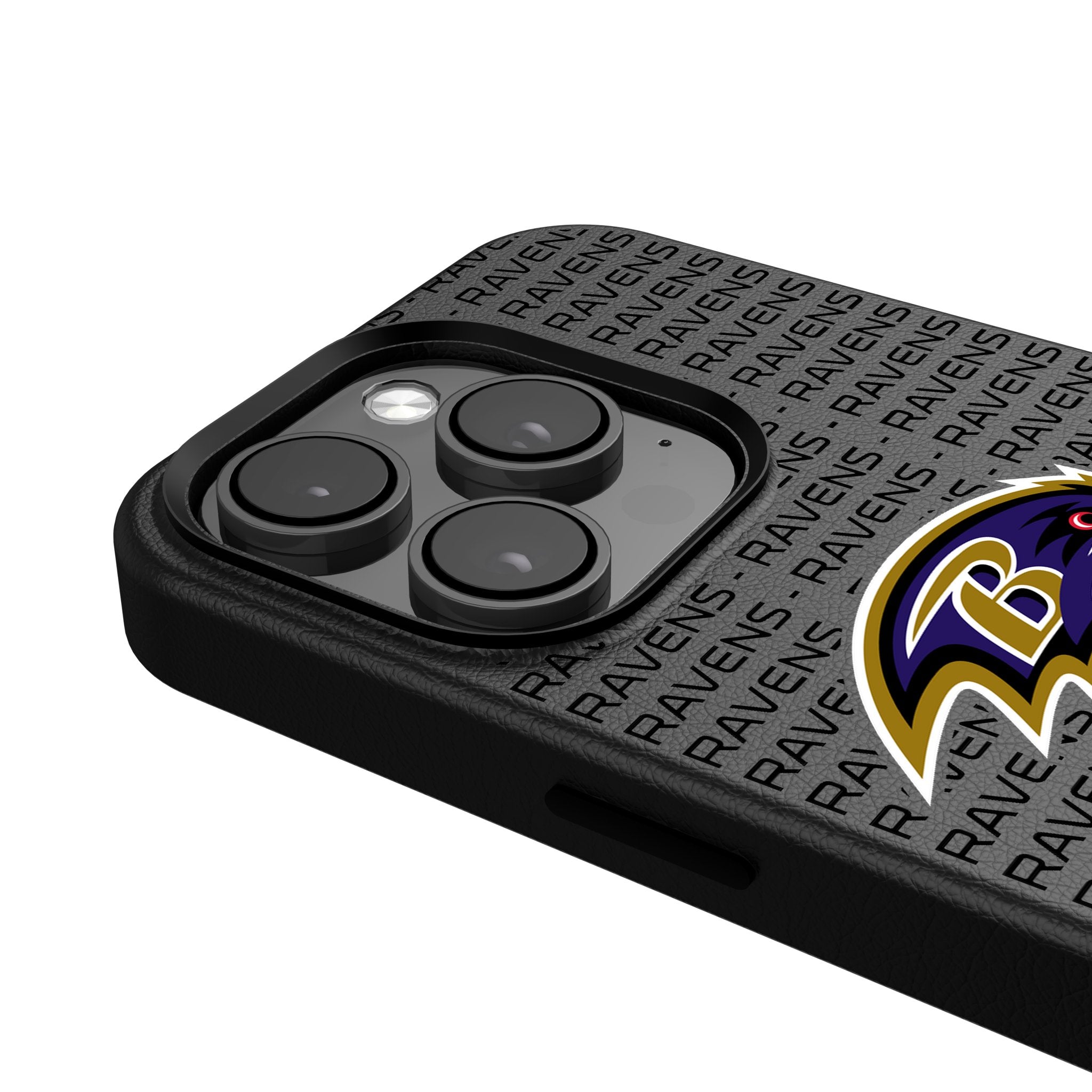 Baltimore Ravens Text Backdrop MagSafe Compatible Phone Case for Apple iPhone 14/13/12 - Durable Protection for Football Fans & Game Day