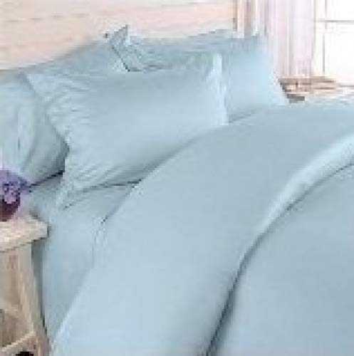 Premium 1200 Thread Count Egyptian Linen Duvet Cover Set - Wrinkle-Free, Solid Aqua, King/Cal King Size - Luxury Bedding for Master Bedroom & Guest Room Decor