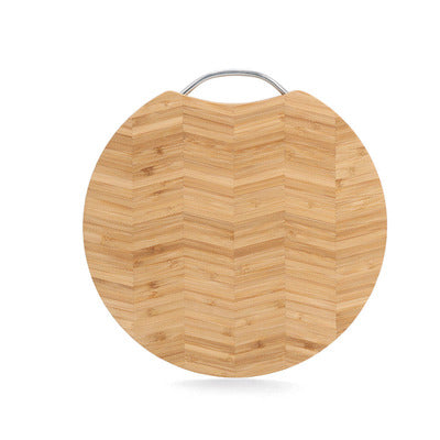 Premium Bamboo Cutting Board with Metal Handle - Durable & Stylish for Kitchen, BBQ, and Serving - Various Shapes Available
