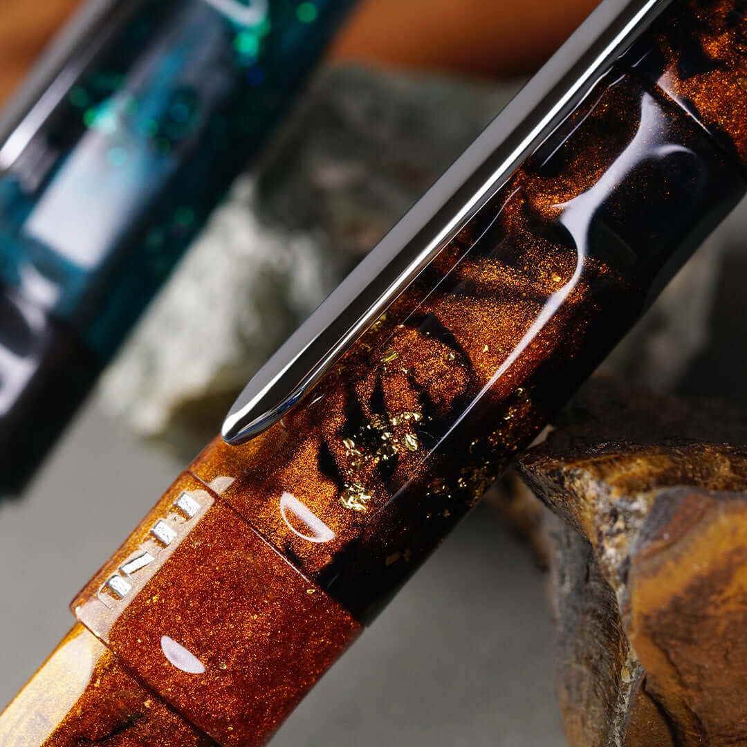 Premium Benu Talisman Fountain Pen with Tiger's Eye Gemstone - Luxury Writing Instrument for Professionals & Gift Giving - Perfect for Office, Journaling & Special Occasions