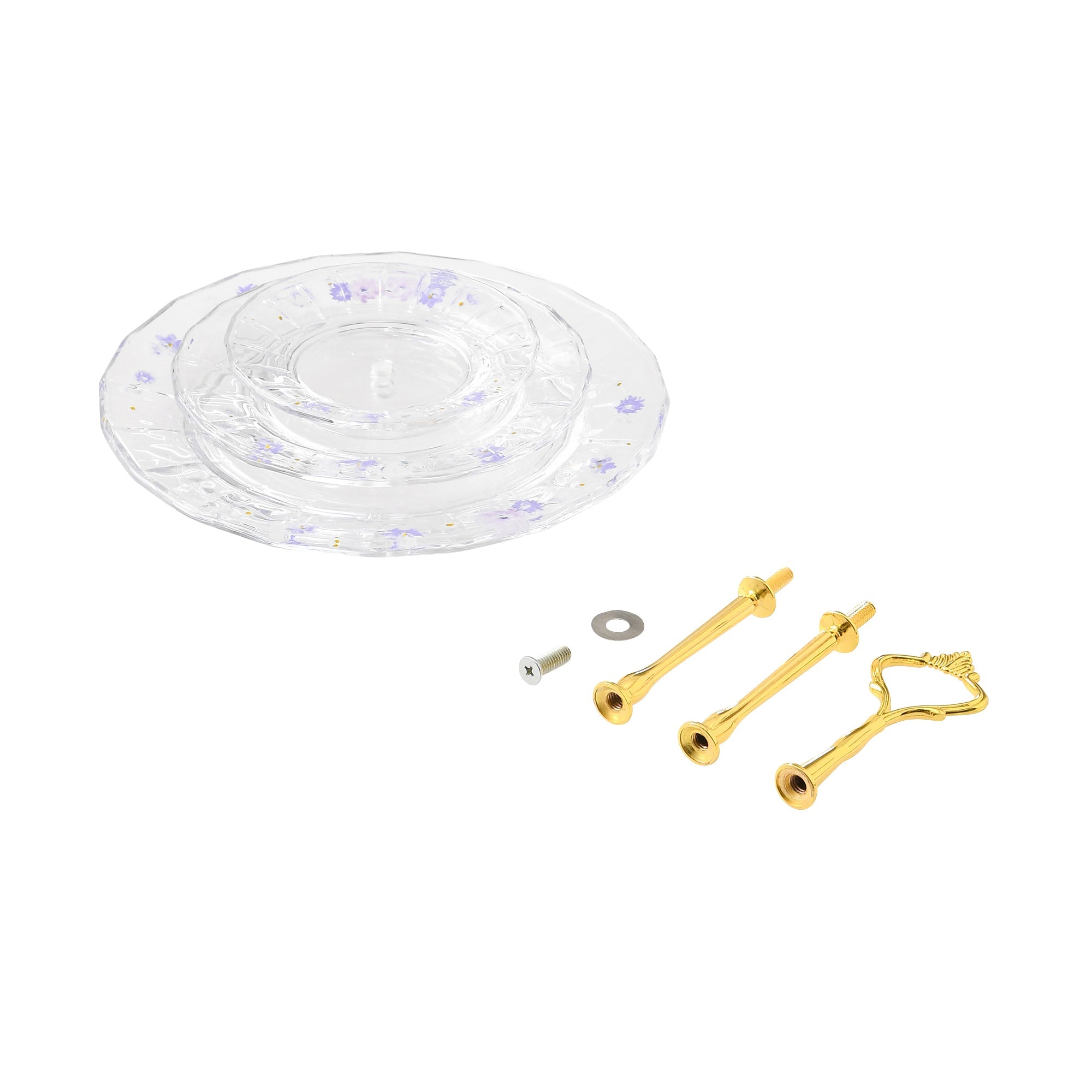 Elegant Purple Flower Frill Glass Stand - Perfect for Home Decor, Wedding Centerpieces & Gift Displays