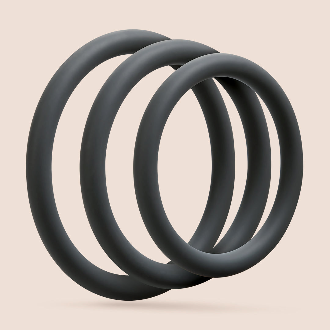 OptiMALE™ 3-Piece Thin Silicone Cock Ring Set for Men - Enhances Pleasure & Performance | Perfect for Couples Play, Solo Use & Intimate Moments