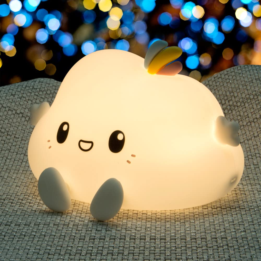 Aultra Color Changing Cloud Night Light for Kids - Soft LED Nursery Lamp, Cute Room Decor for Girls & Boys, Safe Silicone Baby Night Light - Perfect for Bedrooms, Nurseries, and Kids' Rooms (Cloud)