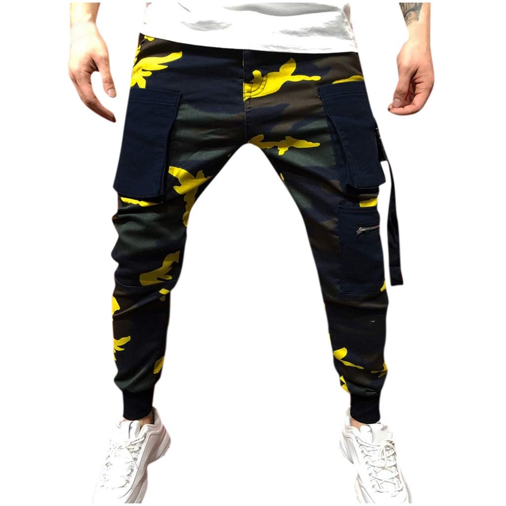 Men's Camouflage Cargo Pants - Beach, Outdoor & Casual Long Trousers with Pockets | Perfect for Hiking, Travel & Streetwear Fashion