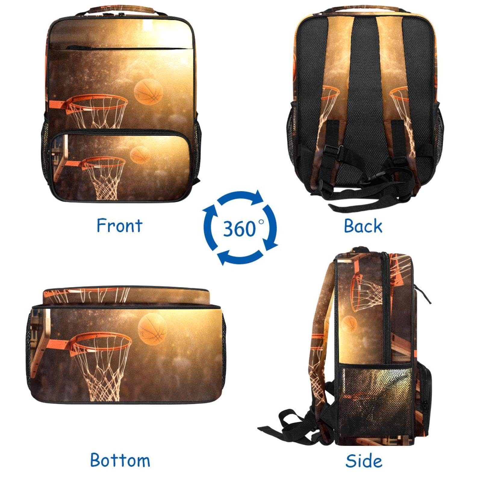 Best Travel Backpack for Women & Men - Durable Basketball Backpack with Hoop - Perfect for Gym, Sports & Outdoor Adventures