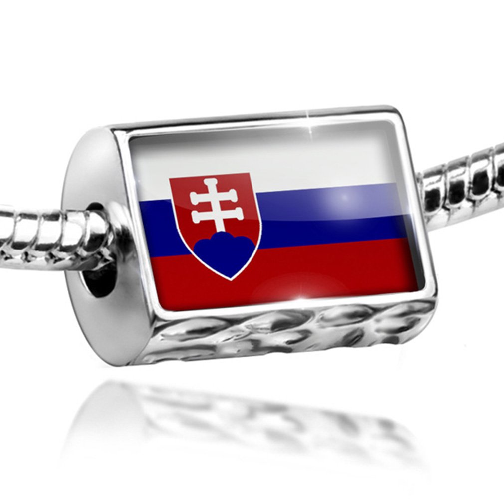 Slovakia Flag Charm Bead - Compatible with All European Bracelets | Perfect for Travel, National Pride & Jewelry Making