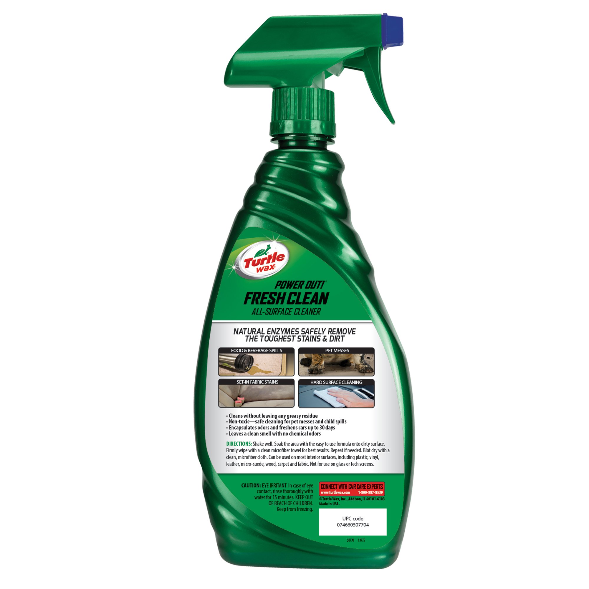 Turtle Wax 50769 Power Out Fresh Clean All-Surface Cleaner - Multi-Purpose Car Interior & Exterior Cleaner for Cars, Trucks, SUVs & Motorcycles - Removes Dirt, Grease & Stains
