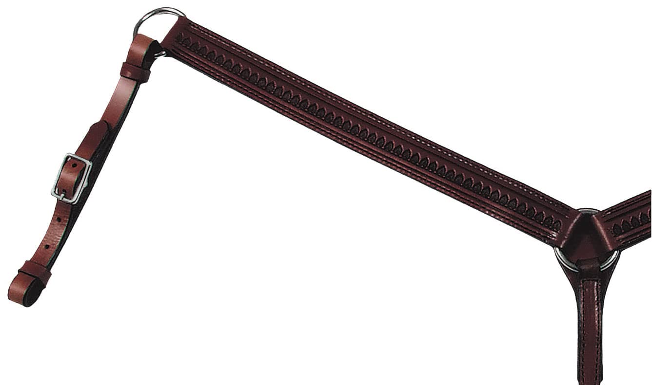 Circle Y Shell Tool Straight Breast Collar for Horses - Durable Leather Equestrian Training Gear for Western Riding and Ranch Work