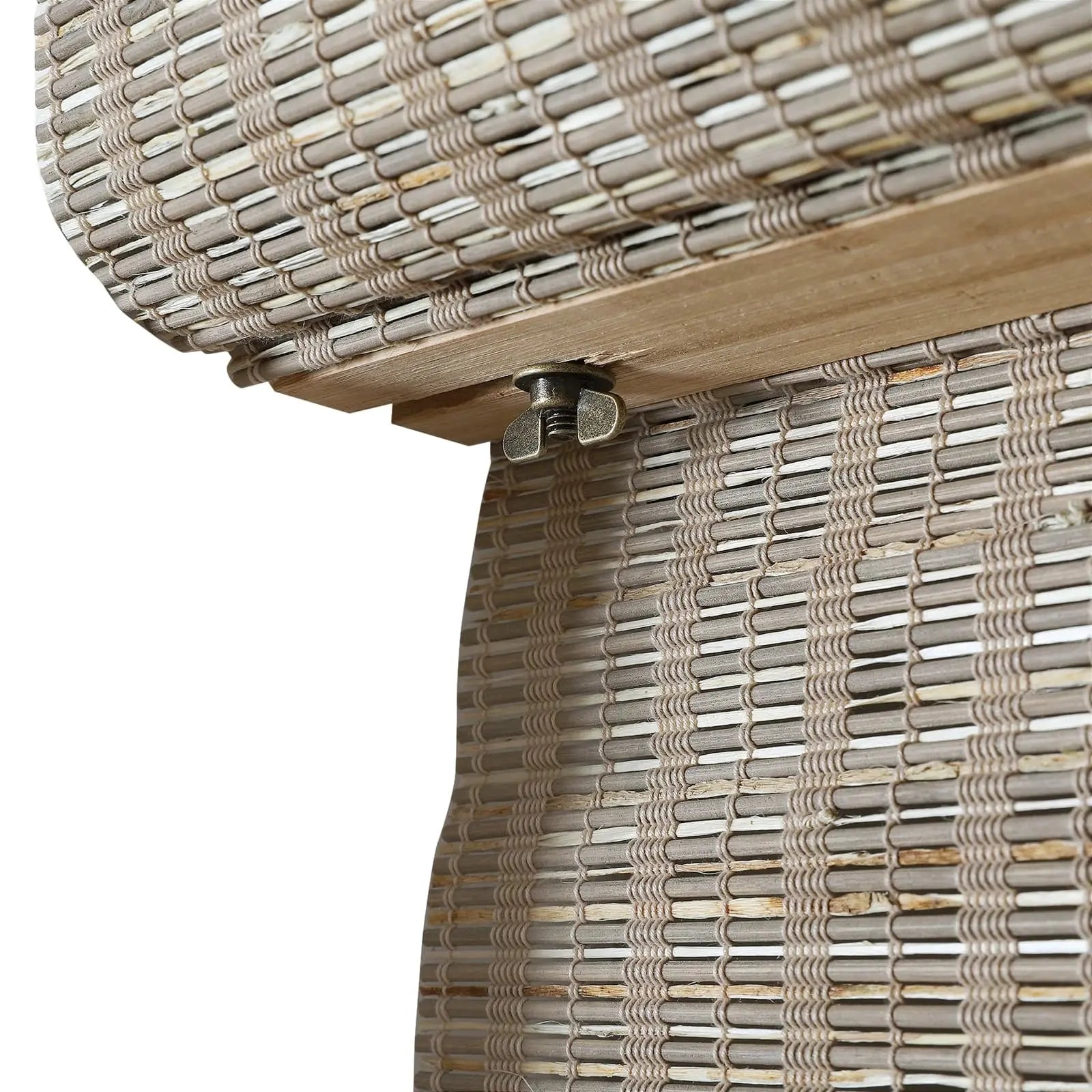 Natural Ramie Bamboo Woven Window Shade - Woodsmoke Color | Eco-Friendly Room Darkening Window Treatment for Living Room & Bedroom