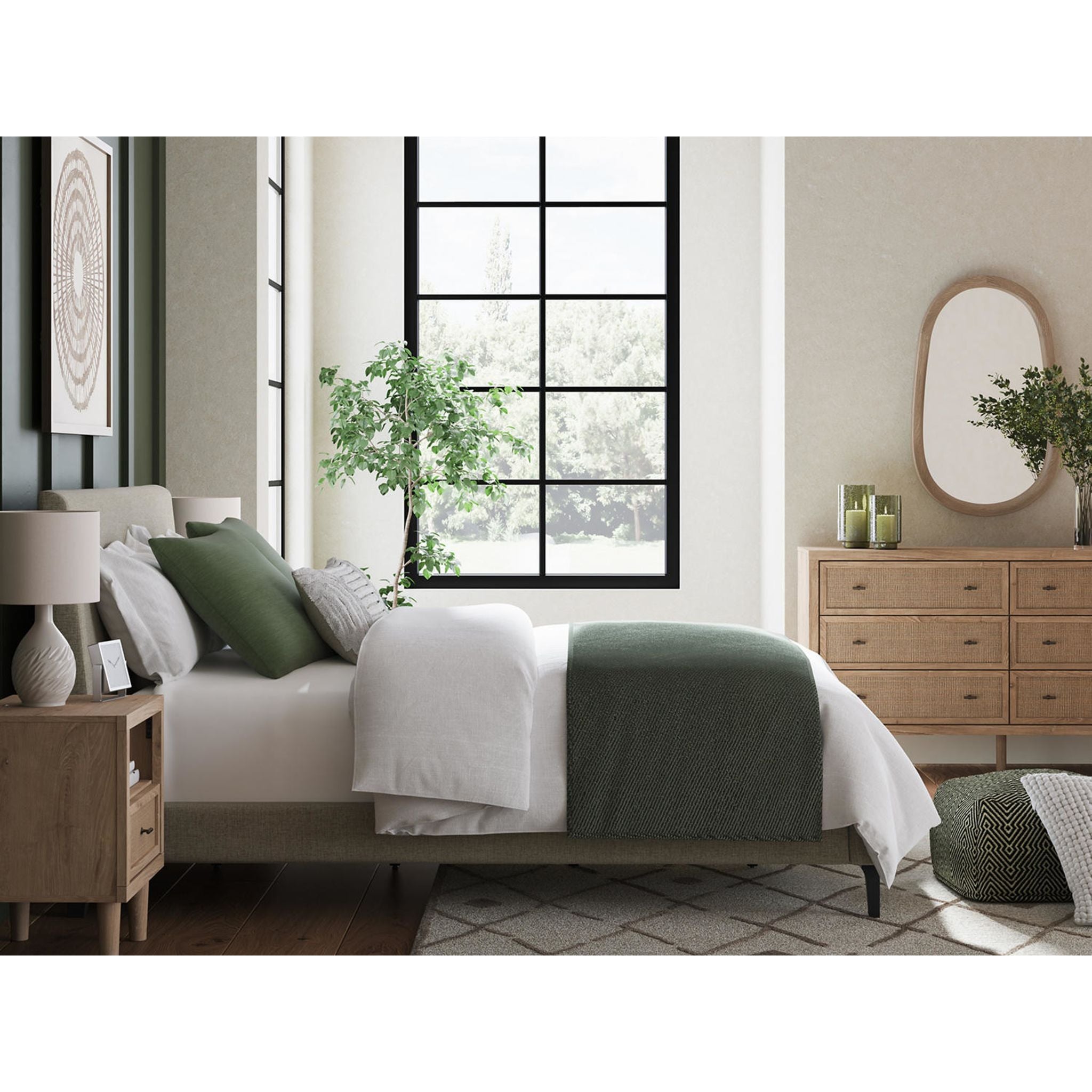 Luxury Cielden Upholstered Bed Frame - Queen Size Upholstered Platform Bed with Button Tufted Headboard & Sturdy Wooden Slats - Perfect for Master Bedroom, Guest Room & Modern Home Decor
