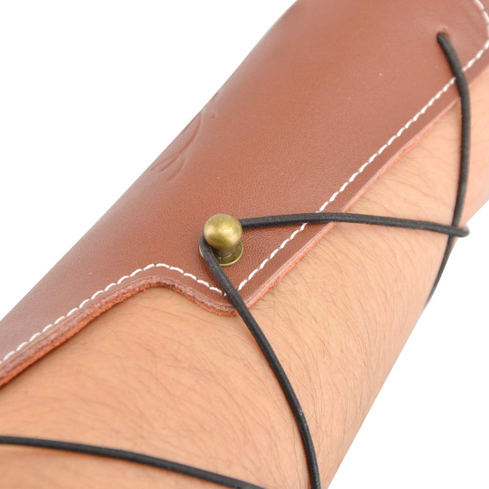 Premium Cow Leather Archery Arm Guard - Adjustable Straps for LH/RH Shooters - Protective Gear for Outdoor Hunting & Target Practice - Ideal for Bow Hunting, Field Archery & 3D Shooting Ranges