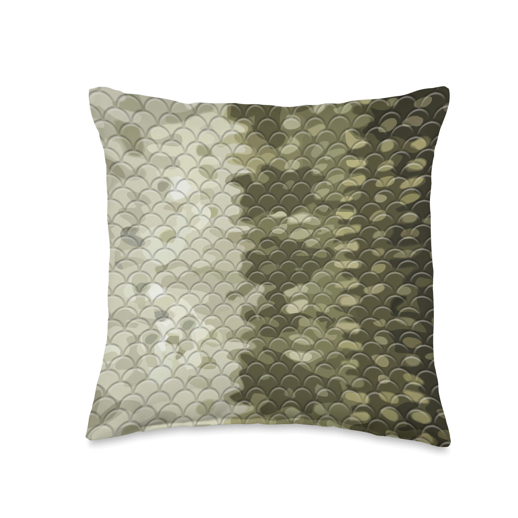 Largemouth Bass Fish Scale Pattern Decorative Throw Pillow 16x16 Inch - Multicolor Home Decor for Living Room, Bedroom & Outdoor Use