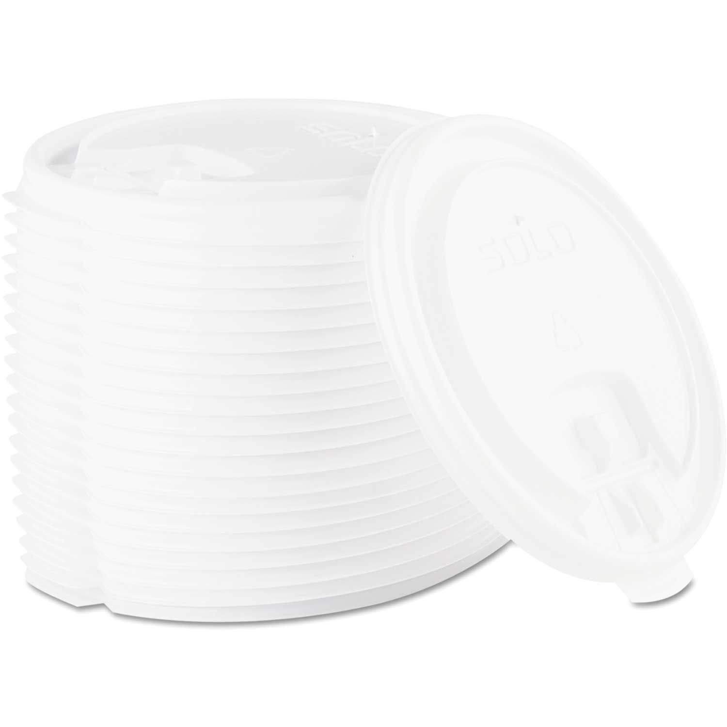 Solo Dart Lift Back & Lock Tab Cup Lids for 10-24 Oz Foam Cups - White (2000/Carton) - Perfect for Parties, Events, and Food Service Use