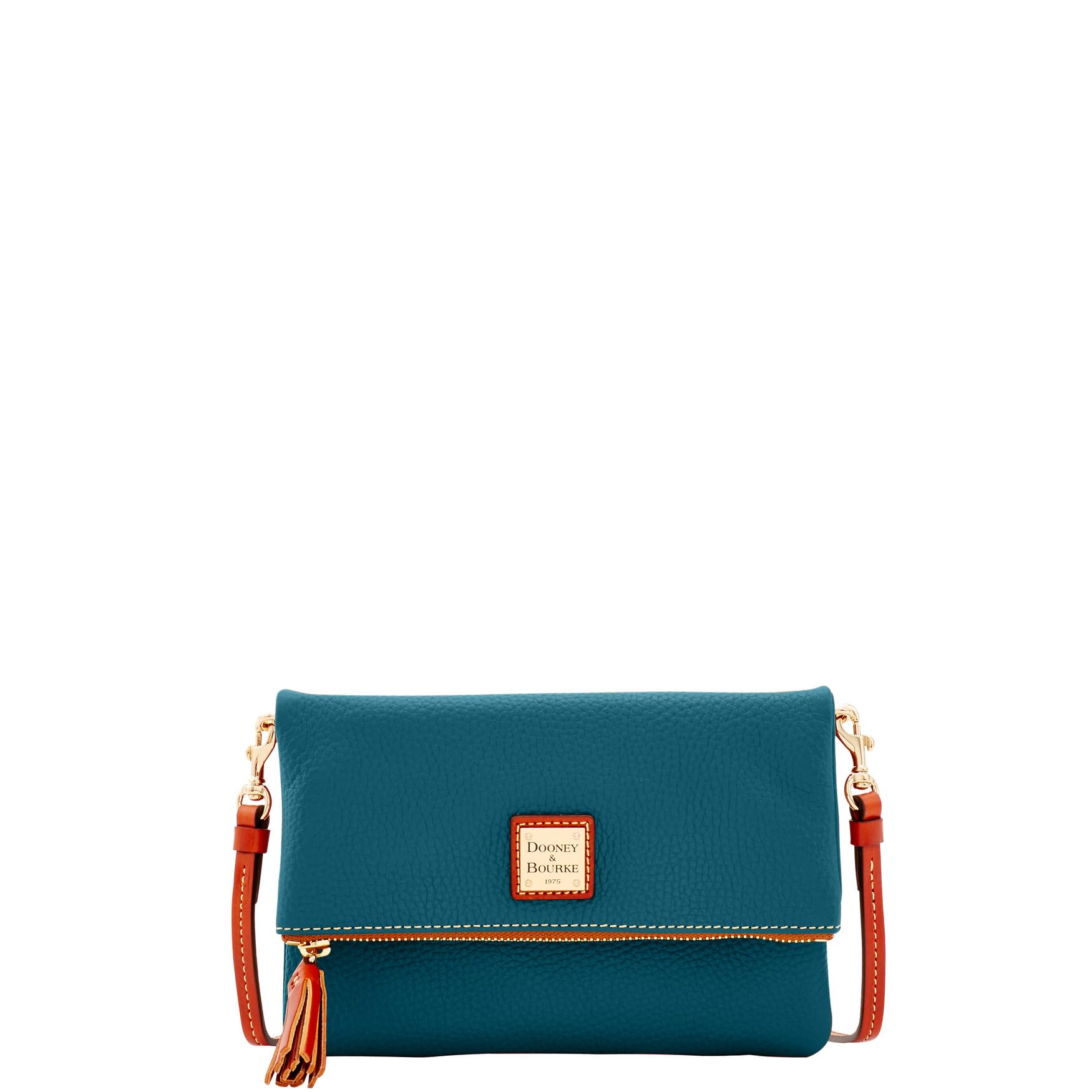 Dooney & Bourke Women's Small Pebble Grain Leather Foldover Crossbody Bag with Adjustable Strap | Fashionable Zip Purse for Everyday Use, Work & Travel
