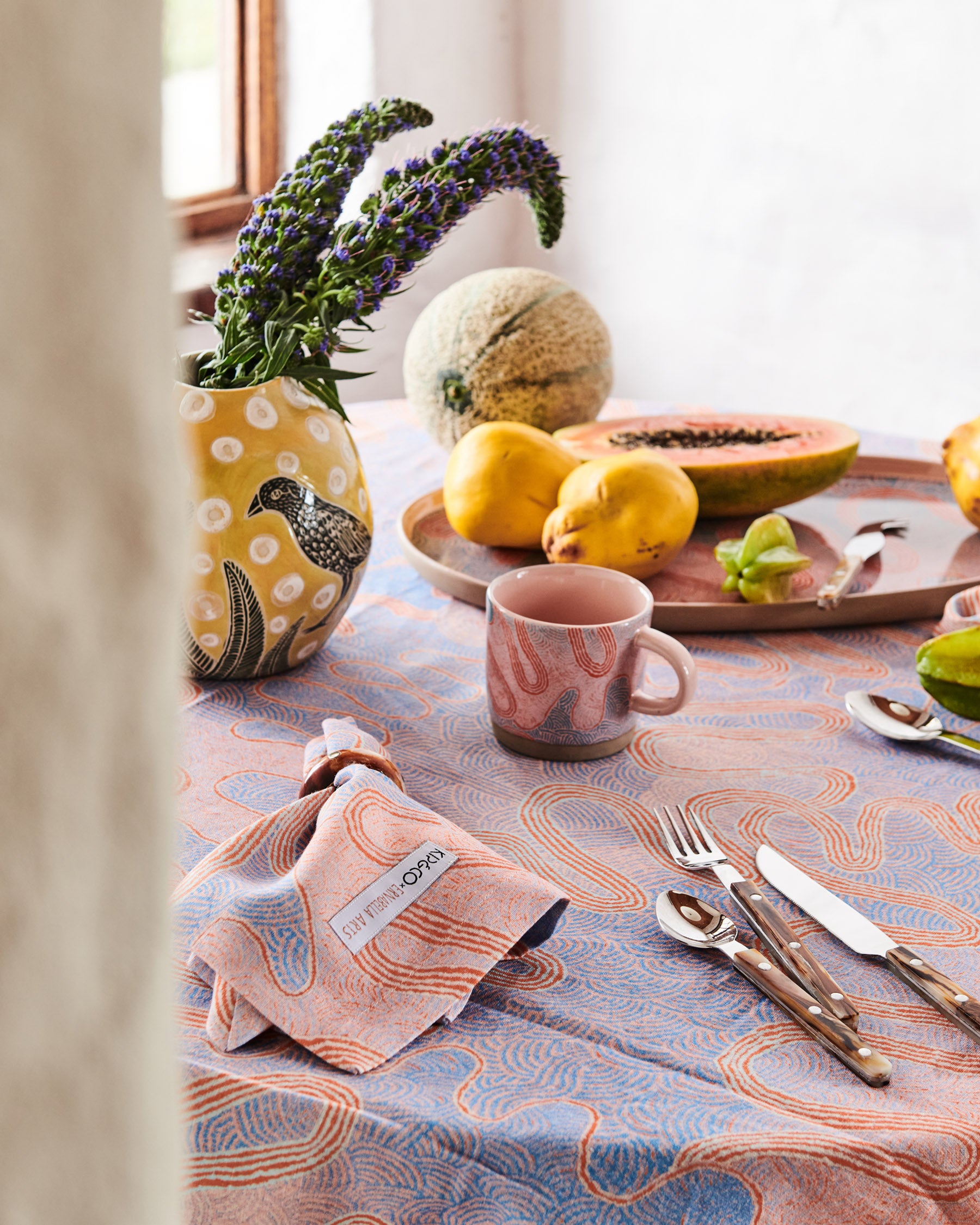 Premium Kalaya Ngura Rectangular Linen Tablecloth - Elegant Dining & Home Decor for Weddings, Parties & Everyday Use