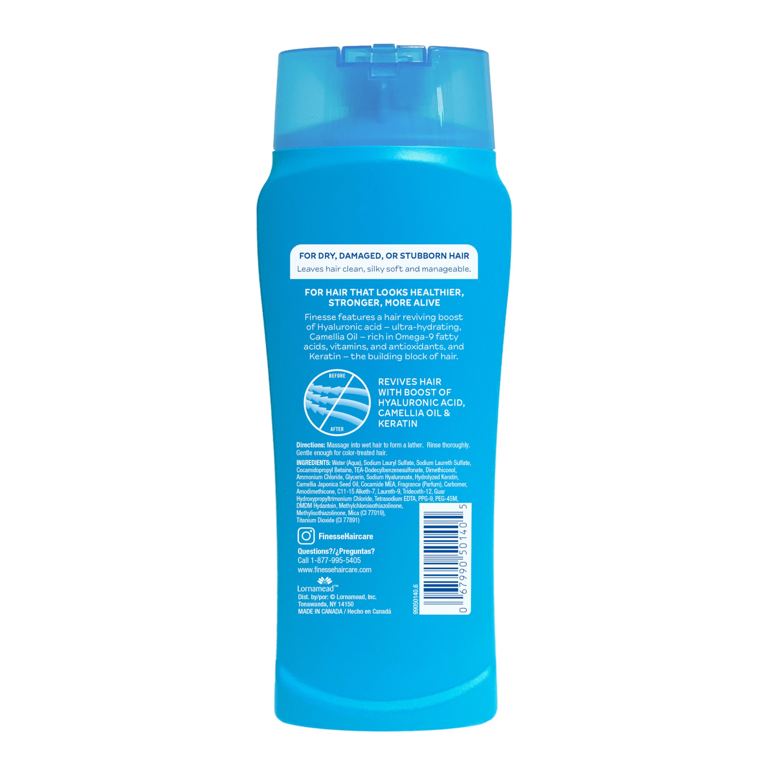 FINESSE Restore + Strengthen Moisturizing 2-in-1 Shampoo and Conditioner for Dry Damaged Hair - 13 oz (6 Pack) - Hydrating Hair Repair Treatment for Daily Use at Home or Salon