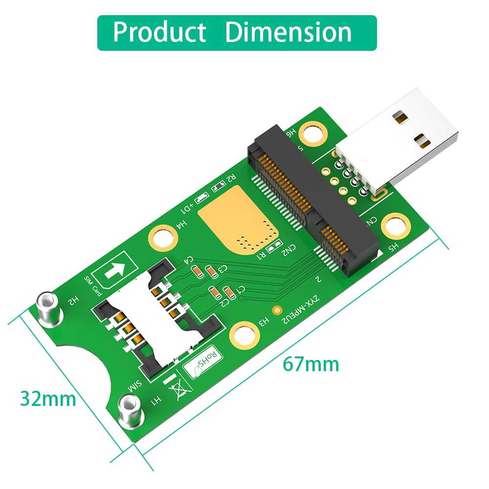 Mini PCIe to USB Adapter with SIM Card Slot - WWAN/LTE Module Converter for Laptops & Industrial PCs | Perfect for Remote Work & Mobile Internet Connectivity