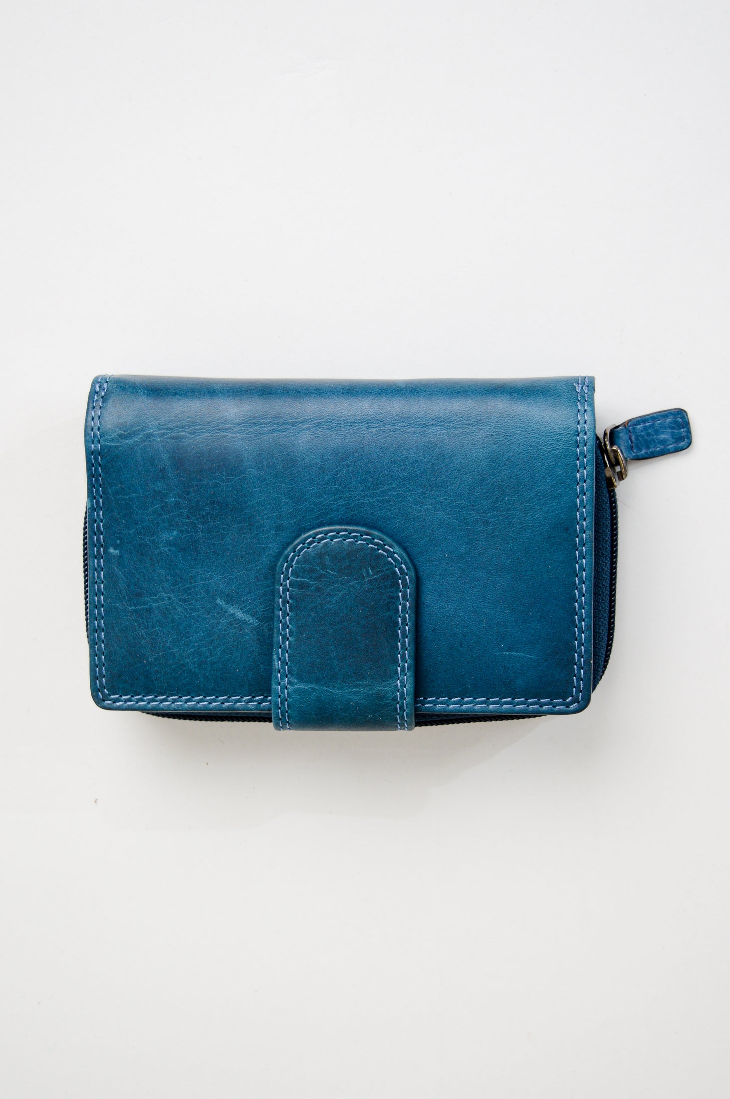 Adrian Klis 5103 Genuine Leather Women's Wallet - Blue | Slim Bifold Wallet for Everyday Use, Gift for Her, Fashion Accessory