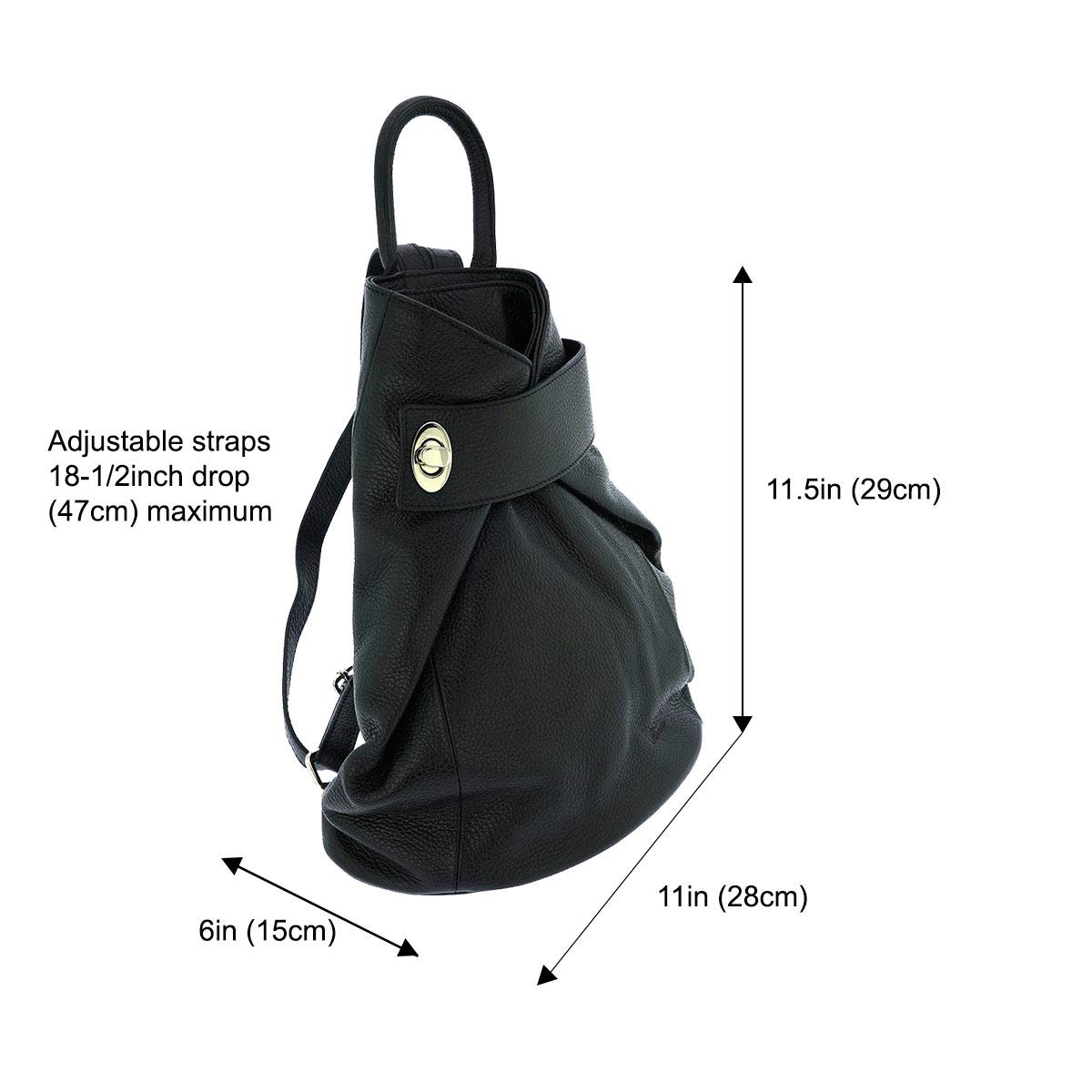 Genuine Italian Leather Top Handle Backpack Purse - Convertible Shoulder Bag & Handbag for Women | Work, Travel & Everyday Use