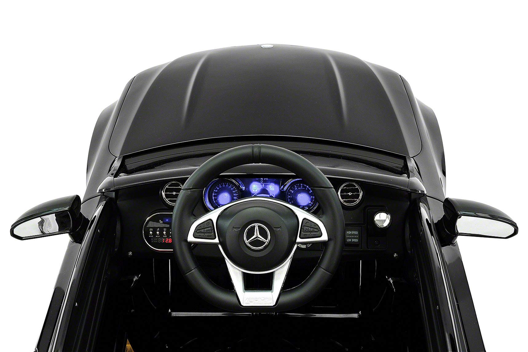 Moderno Kids Mercedes C63S 12V Electric Ride-On Car for Children with Parental Remote Control, EVA Foam Wheels, Leather Seat, MP3/USB Player & LED Lights - Black | Perfect Birthday Gift & Outdoor Play Toy for Boys & Girls Ages 3-8