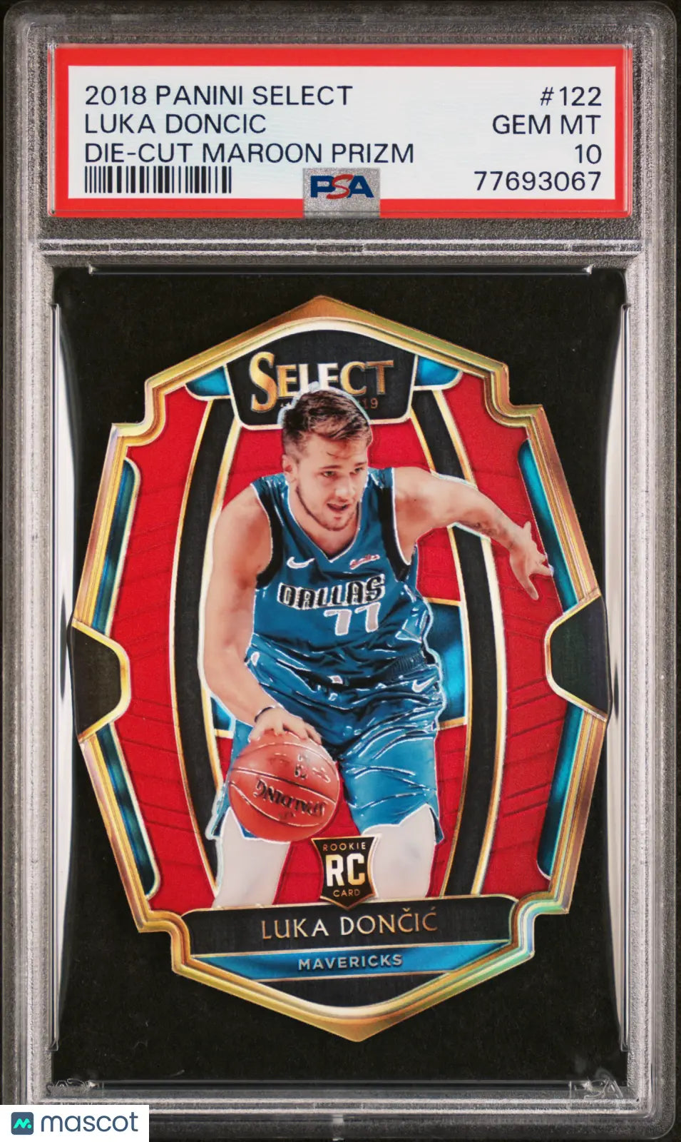 2018 Panini Select Luka Doncic Rookie Card RC Die Cut Maroon Prizm PSA 10 Gem Mint /175 - Perfect for NBA Collectors & Basketball Memorabilia Enthusiasts