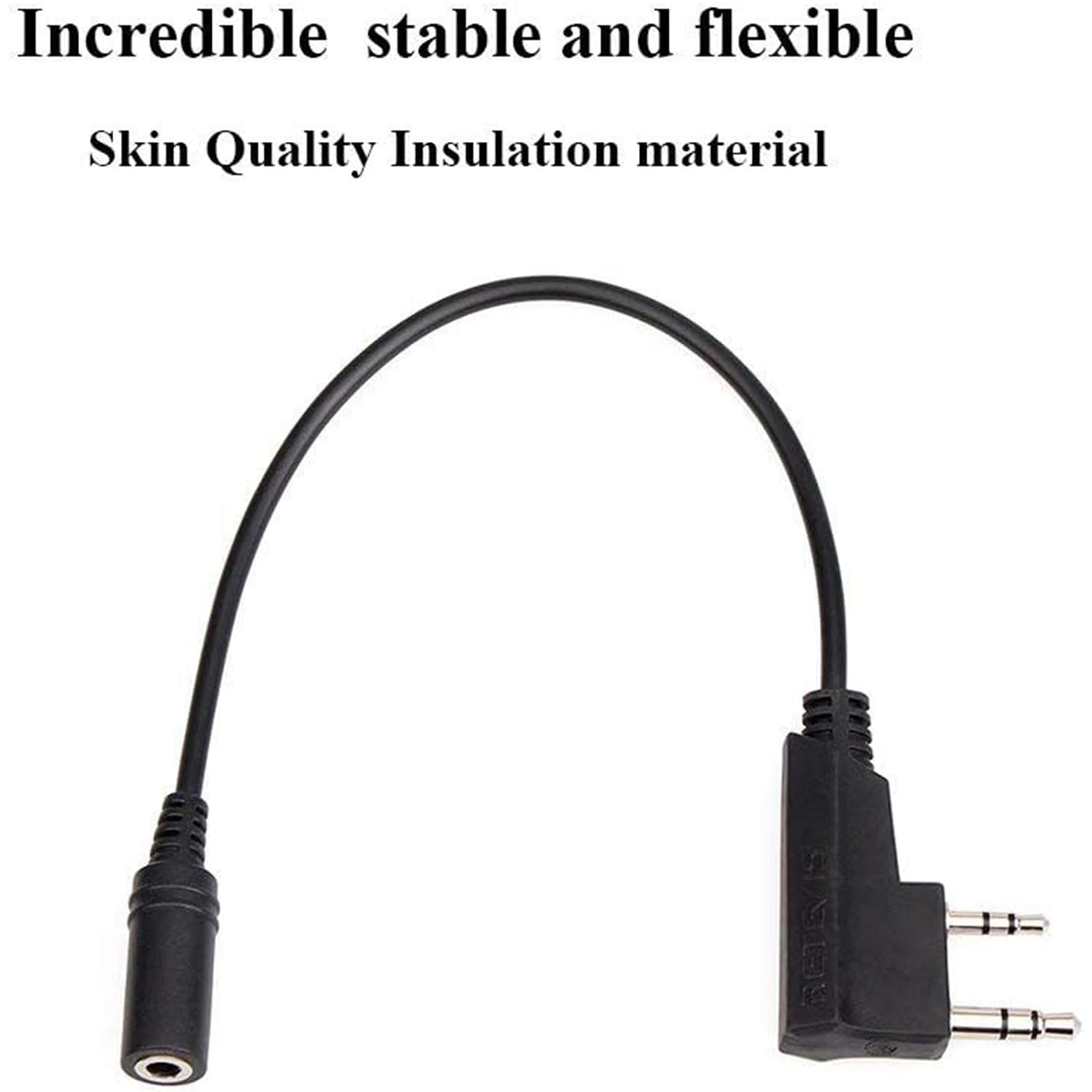 Retevis 2 Pin to 3.5mm Walkie Talkie Headset Adapter - Compatible with RT21 RT22 RT27 RT7 H-777 H777S RT18 RT19 RT22S (1 Pack) - Perfect for Security, Construction & Outdoor Communication