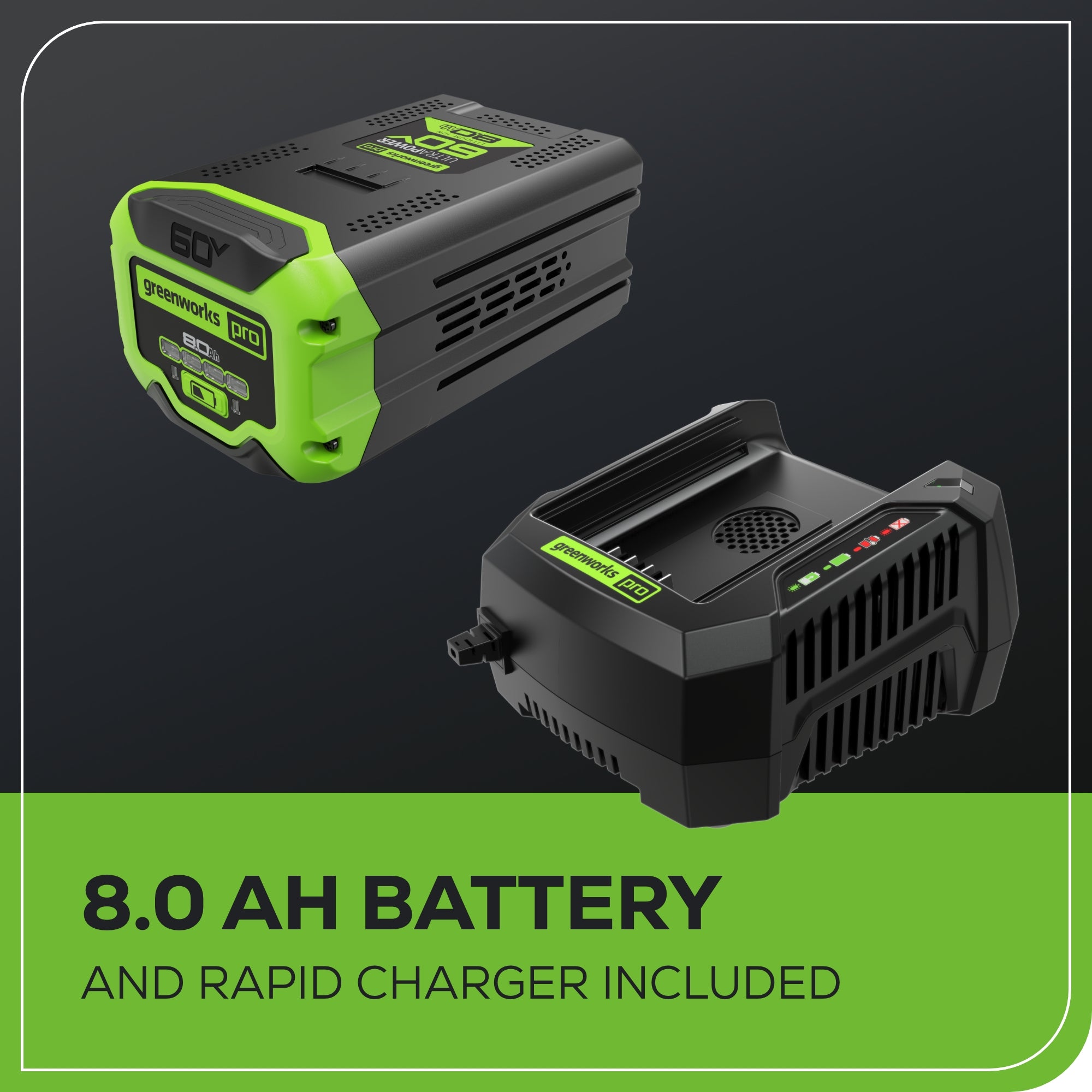 60V 20-Inch Cordless Battery Chainsaw & 10-Inch Pole Saw Combo Kit with 8.0Ah Battery & Rapid Charger - Perfect for Tree Trimming, Landscaping, and DIY Wood Cutting Projects