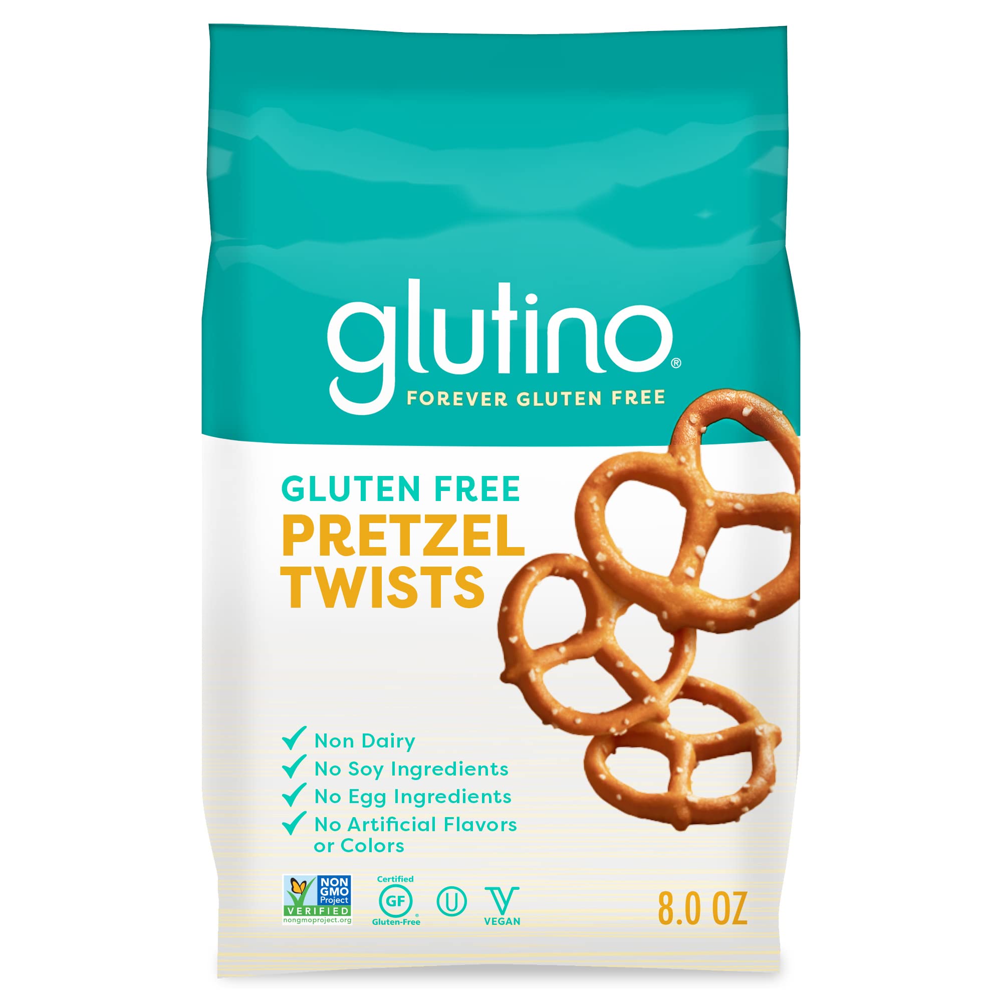 Glutino Gluten Free Pretzel Twists, Salted, 8 oz Bag – Crunchy Snack for Parties, School Lunches & Healthy On-the-Go Eating