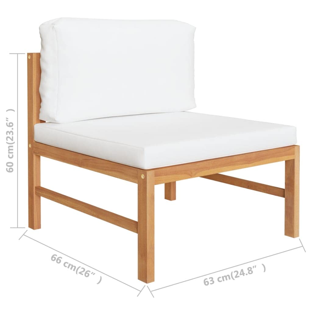vidaXL 2-Piece Patio Lounge Set - Outdoor Corner Sofa with Cushions, Armless Sectional Furniture for Balcony & Garden - Rustic Solid Teak Wood with Water-Based Finish | Perfect for Backyard Relaxation, Poolside Lounging & Outdoor Entertaining
