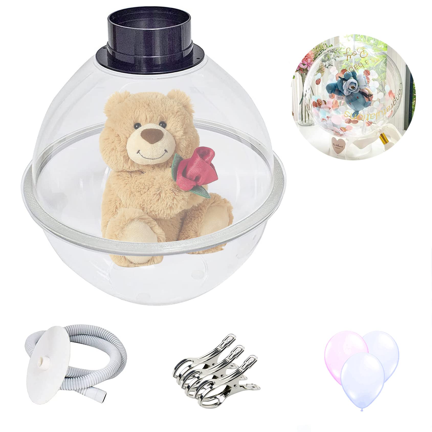 Masinca Balloon Filler Machine - Professional Balloon Stuffing Tool for Gift Wrapping, Perfect for Filling Balloons with Bears, Dolls & Flowers - Wedding, Birthday Party Decorations (Sphere Only, No Air Pump Included) - Ideal for DIY Gift Packaging and Event Decor