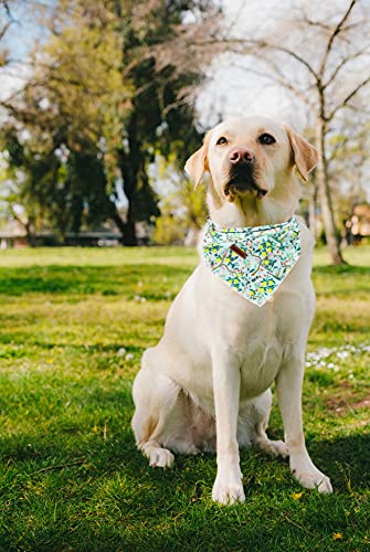 Lionheart Glory Washable Soft Cotton Lemon Flower Dog Bandana - Adjustable Kerchief Scarf for Small Dogs | Perfect for Pet Fashion, Grooming & Special Occasions