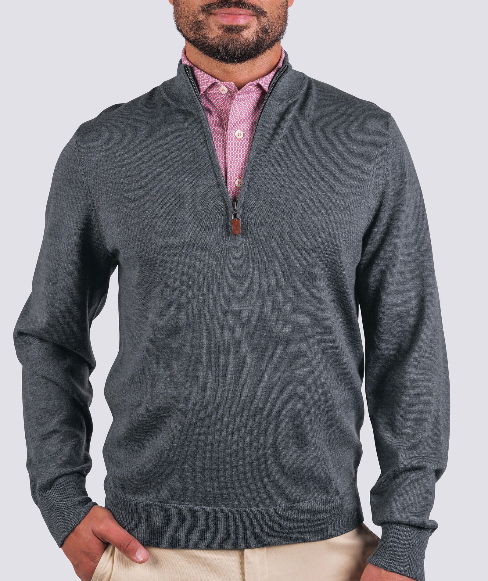 Premium Merino Wool Quarter Zip Sweater for Men - Lightweight & Breathable Pullover for Hiking, Travel & Outdoor Activities