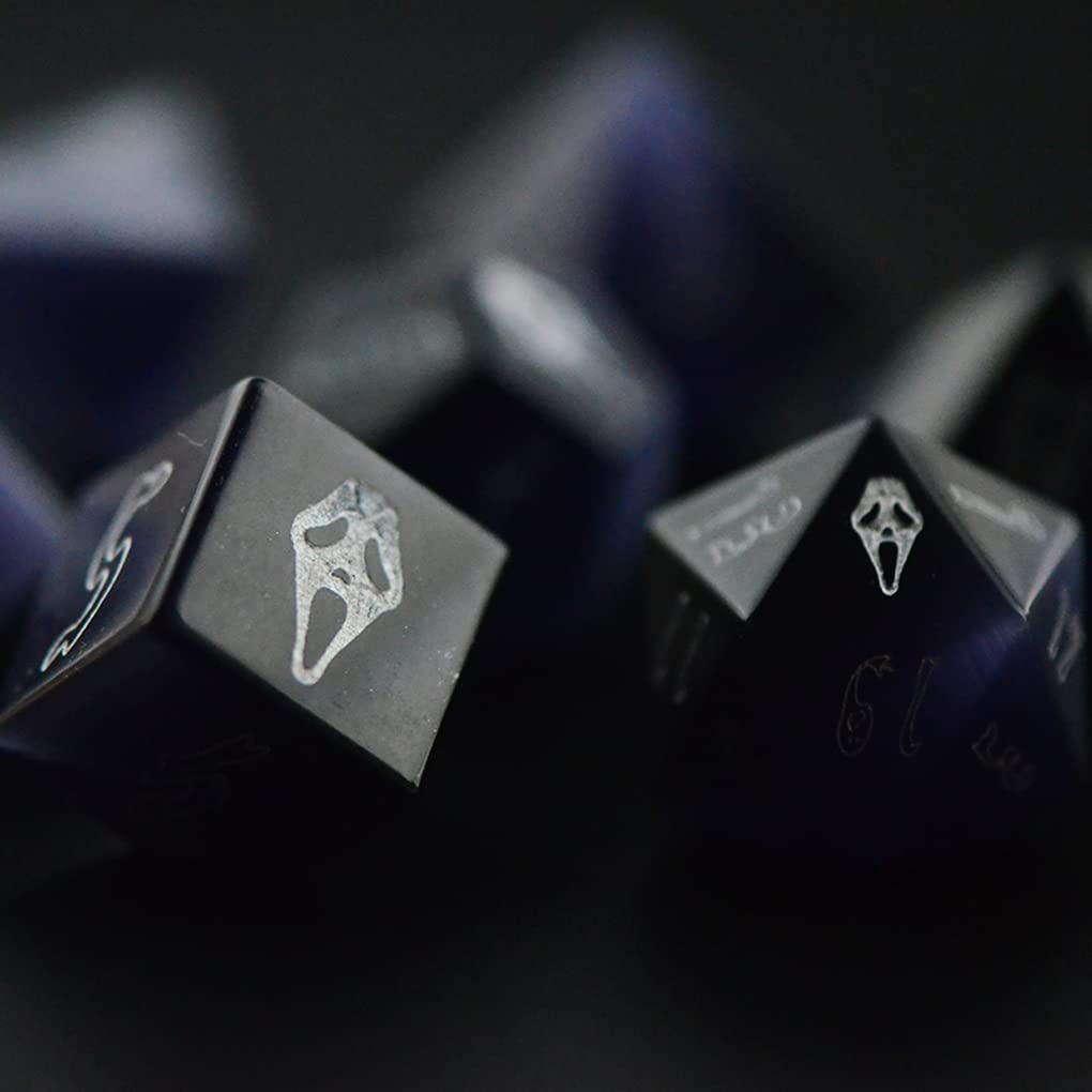 LANGWEI D&D Dice Set - 7-Piece Purple Opal Polyhedral Dice for Dungeons & Dragons, Pathfinder, RPG Tabletop Games | Perfect for TRPG Sessions, DND Campaigns & Fantasy Roleplaying Adventures