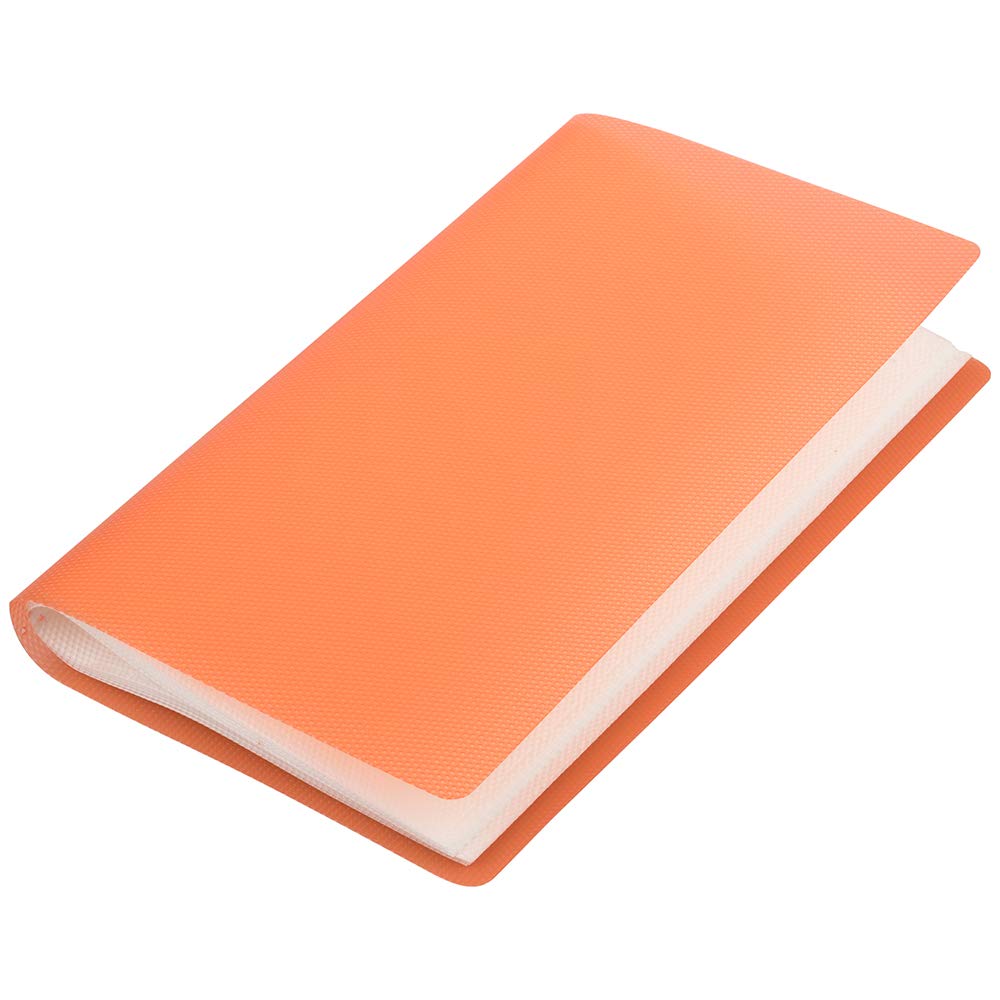 JAM PAPER Business Card Holder Book - Wallet Size 4 x 7 1/4 Inches - Holds 72 Cards - Orange - 12 Pack - Perfect for Networking Events, Trade Shows & Office Organization