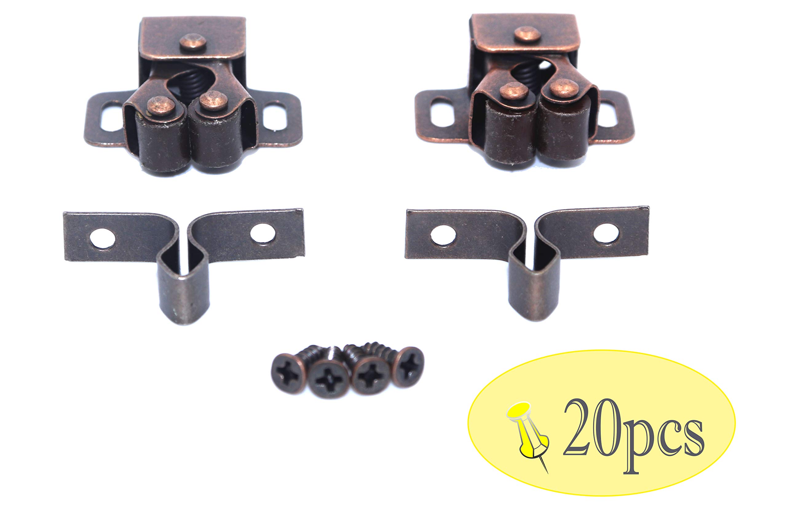 20PCS Magnetic Cabinet Door Beads - Small Red Bronze Kitchen & Closet Door Stoppers for Smooth Closing | Perfect for Cabinets, Wardrobes, and Drawers