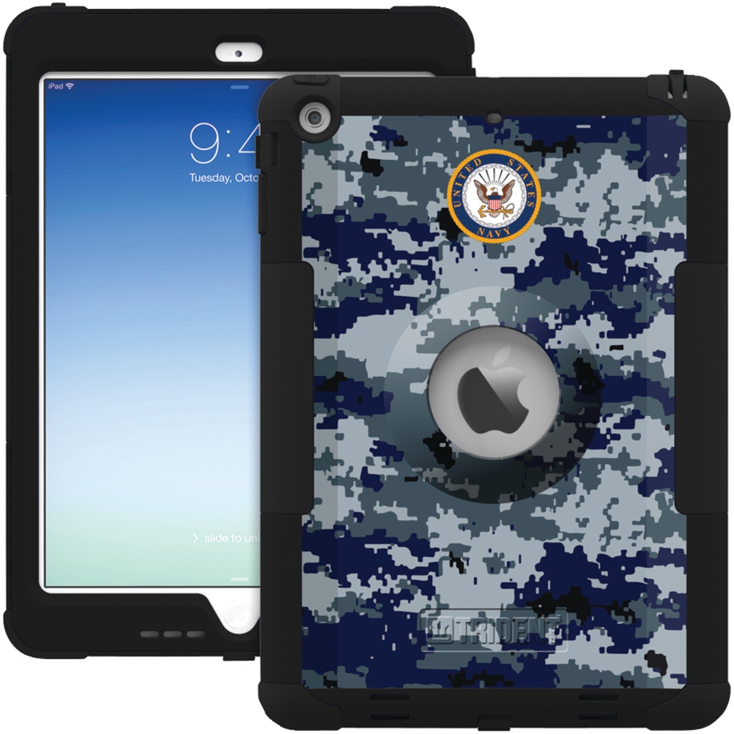 Military Edition - Kraken A.M.S. Rugged Case for Apple iPad Air (5th/4th Gen) - US Navy Camo - Shockproof & Waterproof Protection for Outdoor, Travel & Work