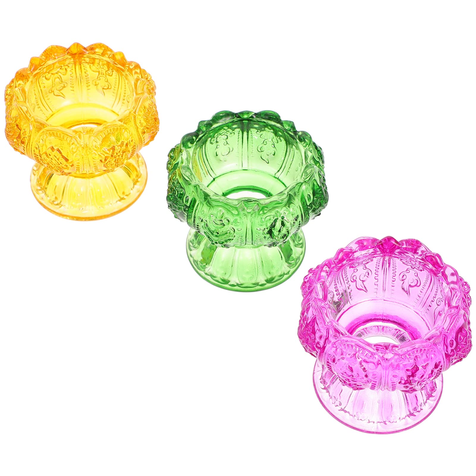 Beaupretty 3-Piece Glass Tealight Candle Holders Set - Elegant Crystal Tabletop Centerpiece for Wedding, Home Decor, and Romantic Dinner Ambiance - Perfect for Tablescapes, Ceremonies, and Gift Giving